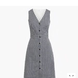 J Crew Gingham v-neck dress